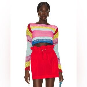 STAUD Limosin Crop Knit Top XS